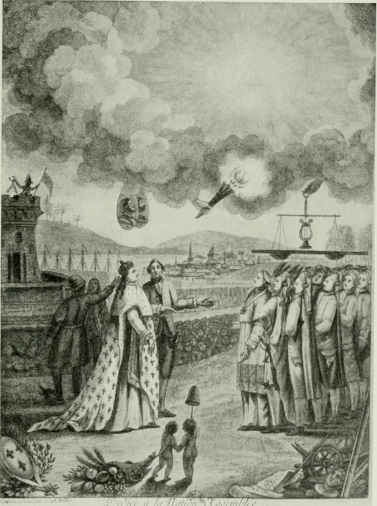 An illustration from Symbol and satire in the French Revolution, 1912, leaf 108