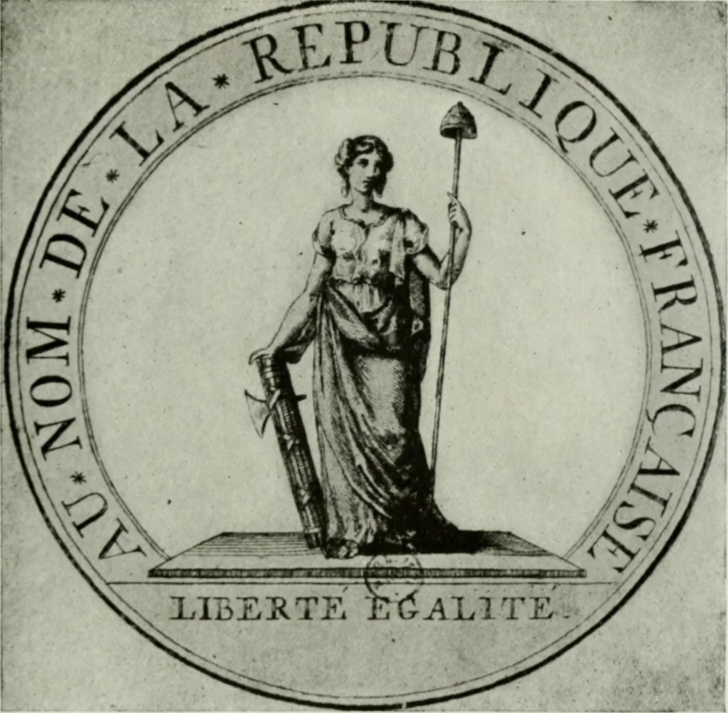 An illustration from Symbol and satire in the French Revolution, 1912, leaf 350