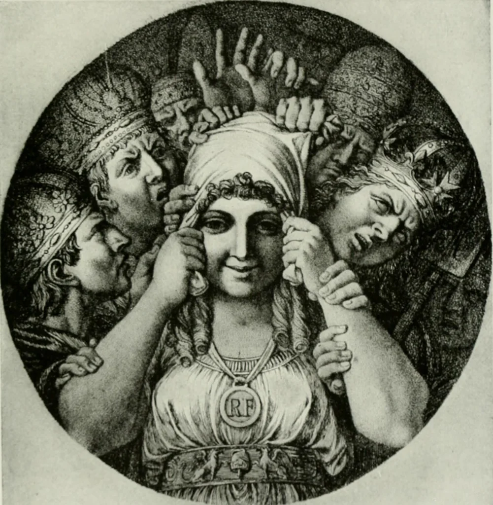 An illustration from Symbol and satire in the French Revolution, 1912, leaf 366
