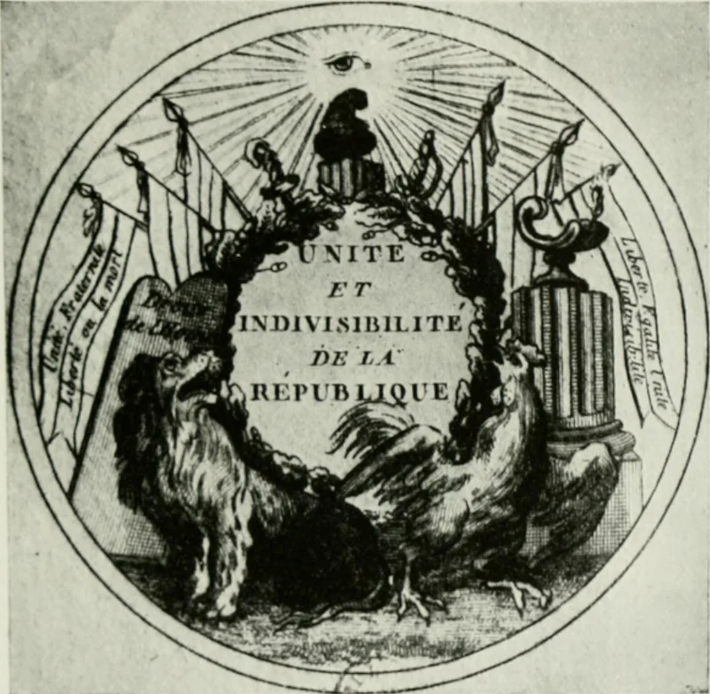 An illustration from Symbol and satire in the French Revolution, 1912, leaf 408