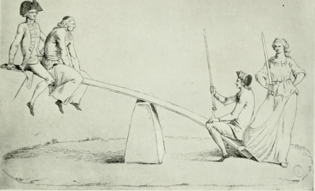 An illustration from Symbol and satire in the French Revolution, 1912, leaf 90