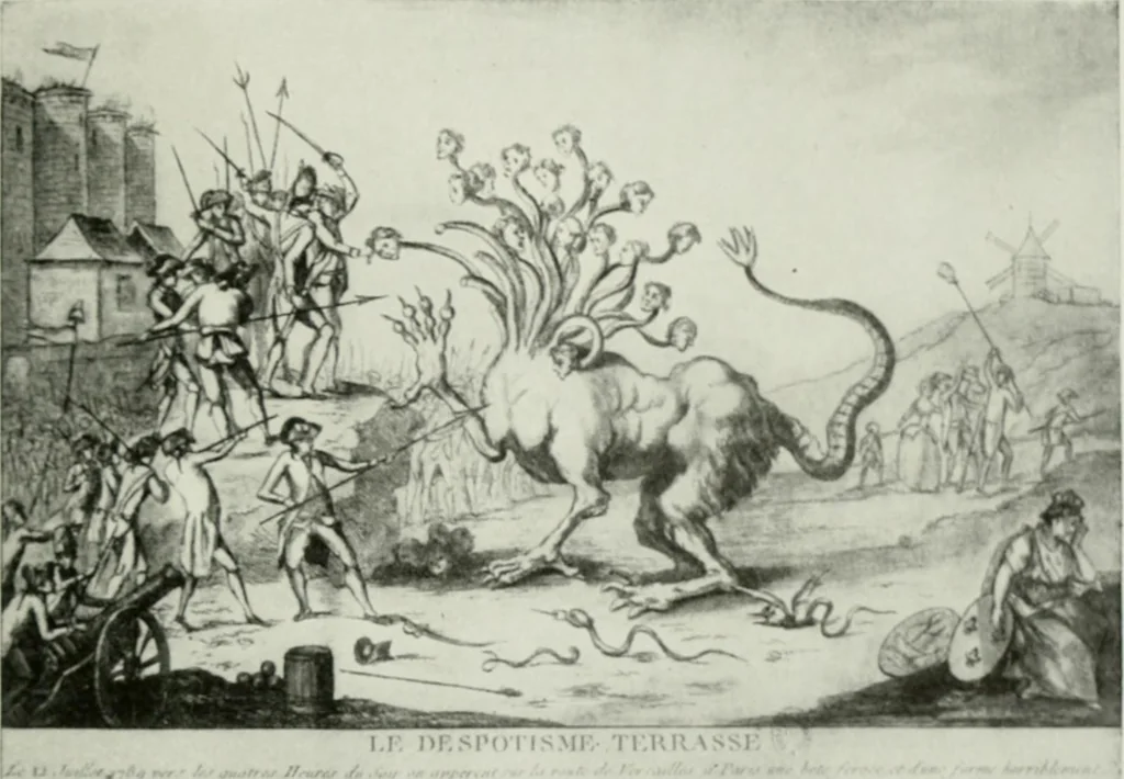 An illustration from Symbol and satire in the French Revolution, 1912, leaf 92
