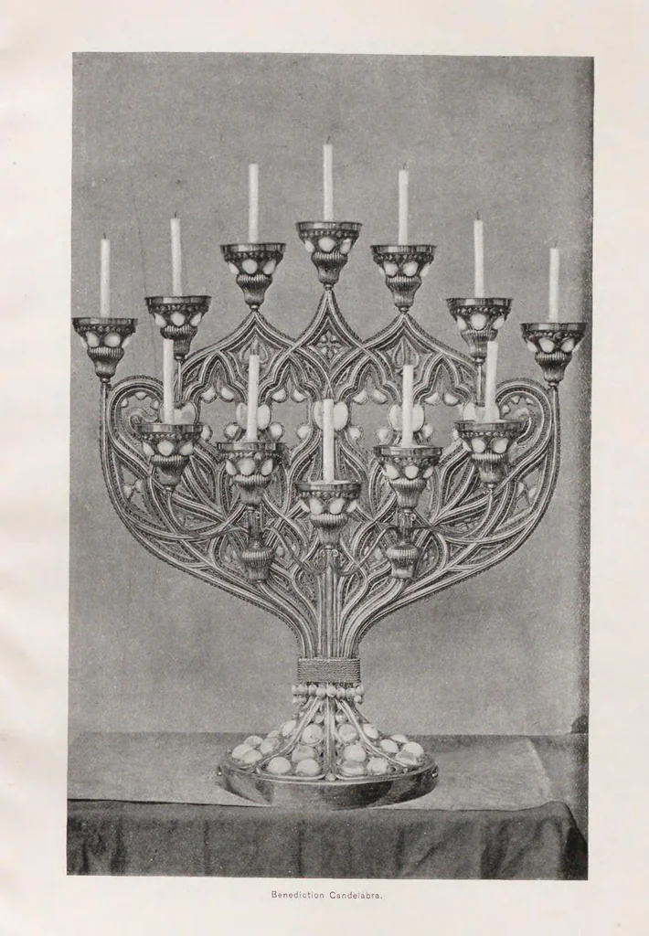 An illustration from A synopsis of the exhibit of the Tiffany Glass and Decorating Company in the American Section of the Manufactures and Liberal Arts Building at the World's Fair, Jackson Park, Chicago, Ill., 1893, with an appendix on Memorial Windows, 1893, leaf 19