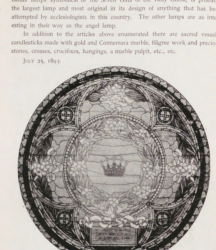 An illustration from A synopsis of the exhibit of the Tiffany Glass and Decorating Company in the American Section of the Manufactures and Liberal Arts Building at the World's Fair, Jackson Park, Chicago, Ill., 1893, with an appendix on Memorial Windows, 1893, leaf 22