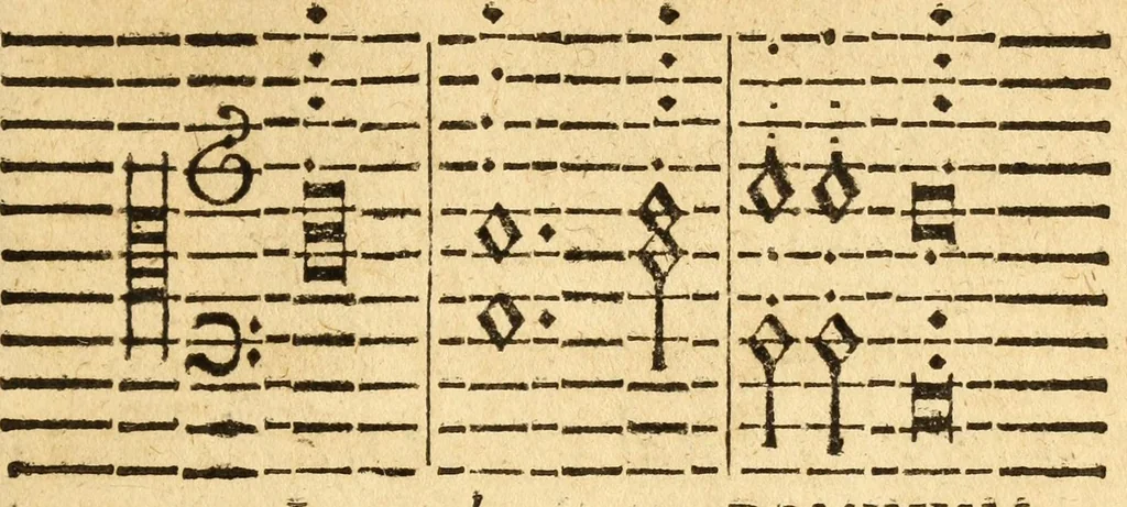An illustration from Synopsis musicae novae omnino verae atque methodicae universae : in omnis sophiae pregustum parergoz inventae disputatae & propositae omnibus philomusis, 1612, leaf 135