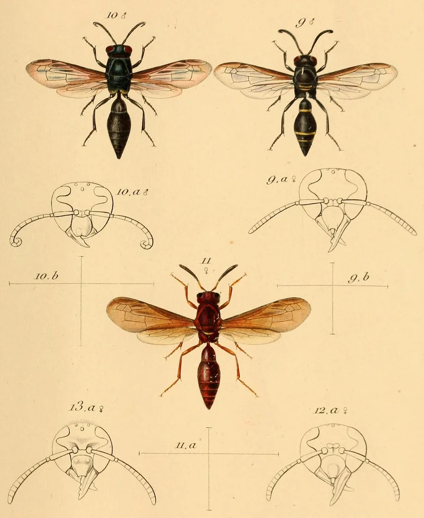 An illustration from Synopsis of American wasps, 1875, leaf 445