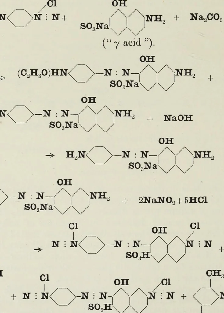 An illustration from The synthetic dyestuffs : and the intermediate products from which they are derived, 1905, leaf 259