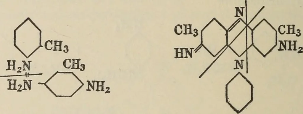 An illustration from The synthetic dyestuffs and the intermediate products from which they are derived, 1920, leaf 185