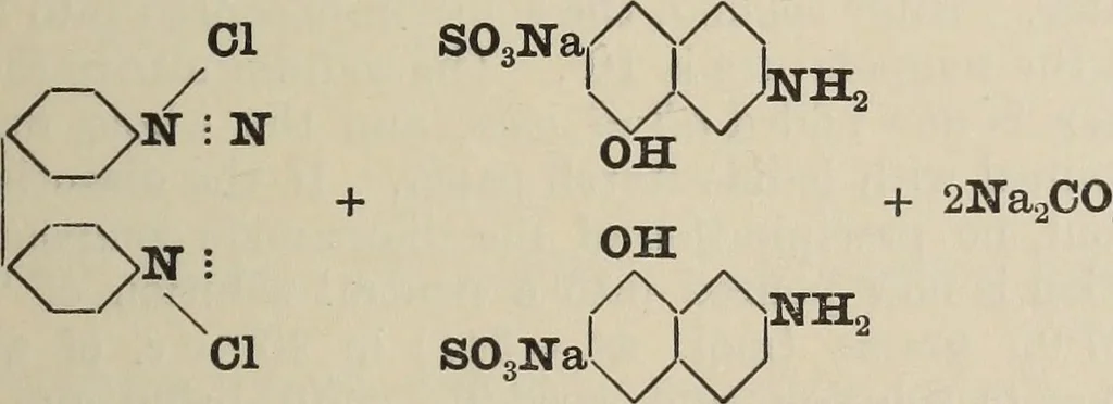 An illustration from The synthetic dyestuffs and the intermediate products from which they are derived, 1920, leaf 288