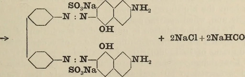 An illustration from The synthetic dyestuffs and the intermediate products from which they are derived, 1920, leaf 288