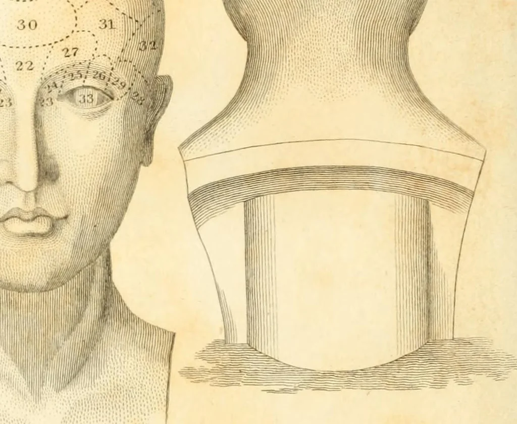 An illustration from A system of phrenology, 1835, leaf 9