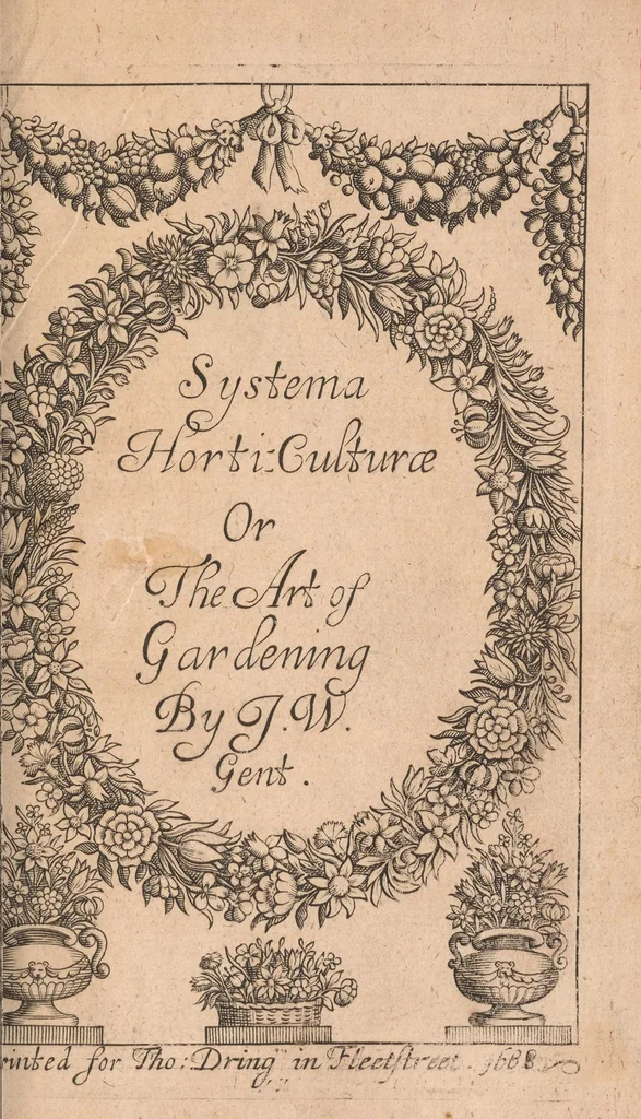 An illustration from Systema horti-culturæ, or, The art of gardening : in three books ... : illustrated with sculptures, representing the form of gardens, according to the newest models, 1688, leaf 3