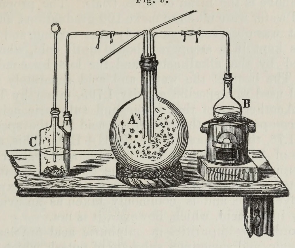 An illustration from A system of chemistry applied to dyeing, 1869, leaf 103