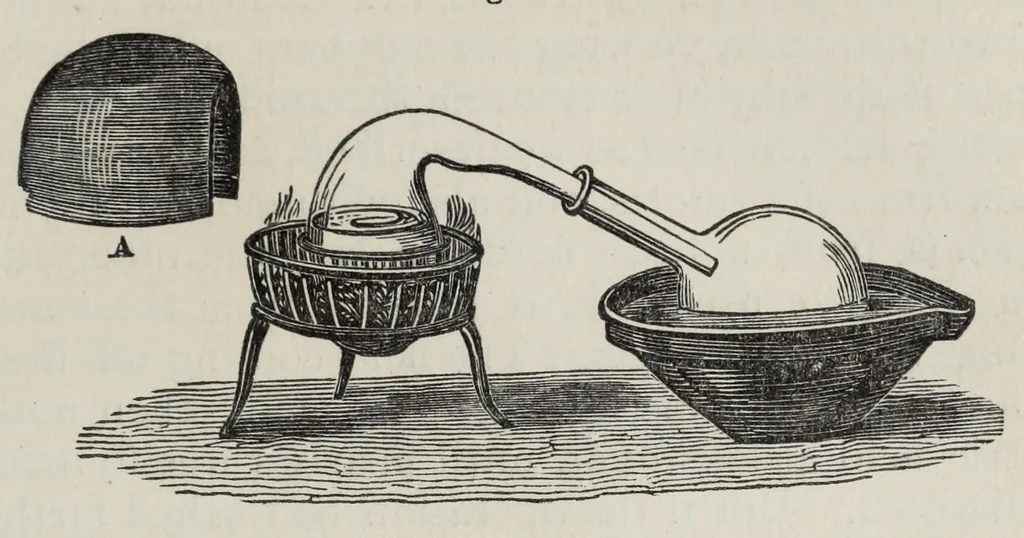 An illustration from A system of chemistry applied to dyeing, 1869, leaf 69