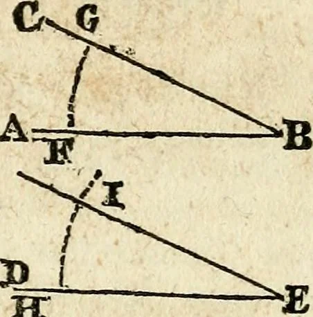 An illustration from A system of geometry and trigonometry : with a treatise on surveying, 1830, leaf 22