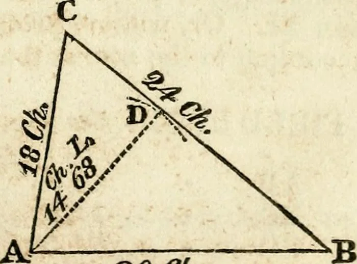 An illustration from A system of geometry and trigonometry : with a treatise on surveying, 1830, leaf 48