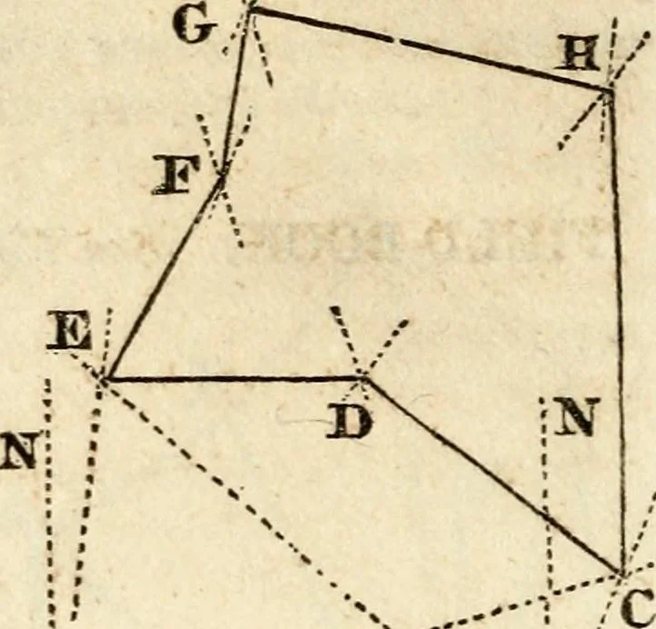An illustration from A system of geometry and trigonometry : with a treatise on surveying, 1830, leaf 63