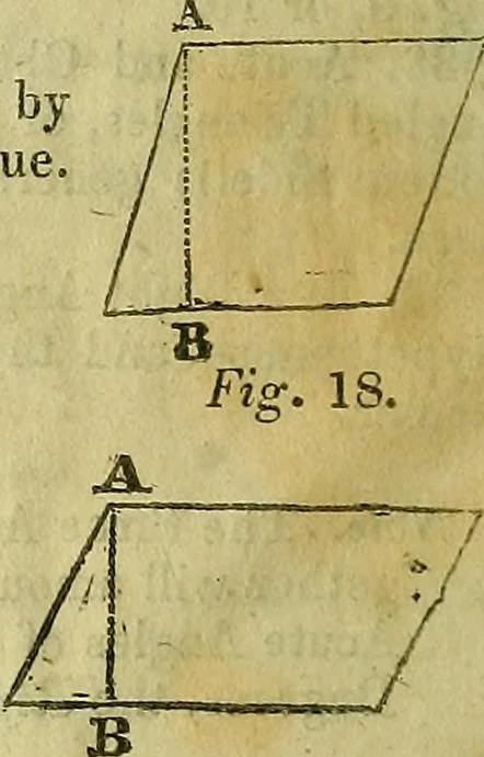An illustration from A system of geometry and trigonometry, together with a treatise on surveying ... Likewise, rectangular surveying ... To the whole are added, several mathematical tables, necessary for solving questions in trigonometry and surveying .., 1825, leaf 19