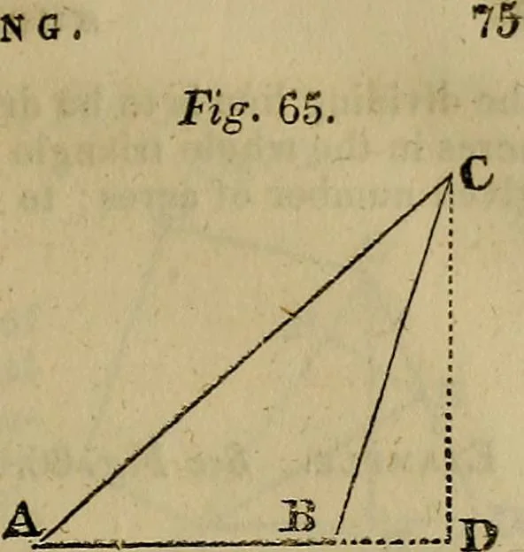 An illustration from A system of geometry and trigonometry, with a treatise on surveying; in which the principles of rectangular surveying, without plotting, are explained, 1835, leaf 76