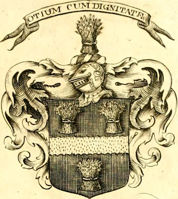 An illustration from A system of heraldry : speculative and practical : with the true art of blazon, according to the most approved heralds in Europe : illustrated with suitable examples of armorial figures, and achievements of the most considerable surnames and families in Scotland, &c. : together with historical and genealogical memorials relative thereto, 1804, leaf 698