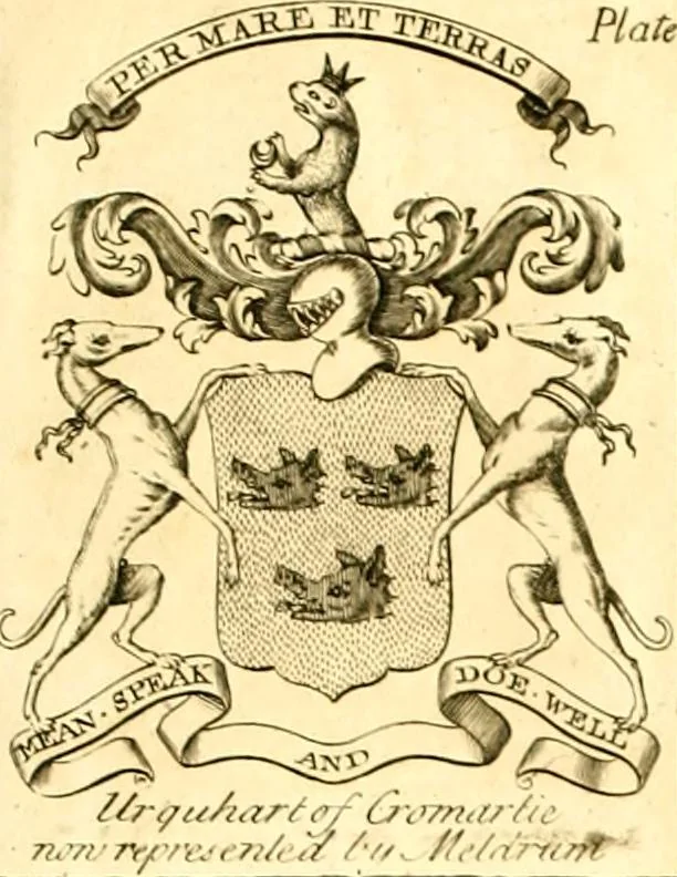 An illustration from A system of heraldry : speculative and practical : with the true art of blazon, according to the most approved heralds in Europe : illustrated with suitable examples of armorial figures, and achievements of the most considerable surnames and families in Scotland, &c. : together with historical and genealogical memorials relative thereto, 1804, leaf 702