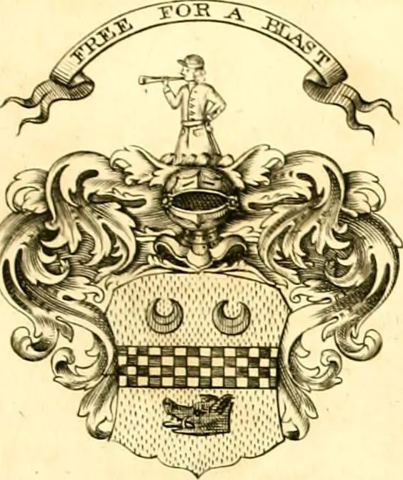 An illustration from A system of heraldry : speculative and practical : with the true art of blazon, according to the most approved heralds in Europe : illustrated with suitable examples of armorial figures, and achievements of the most considerable surnames and families in Scotland, &c. : together with historical and genealogical memorials relative thereto, 1804, leaf 702