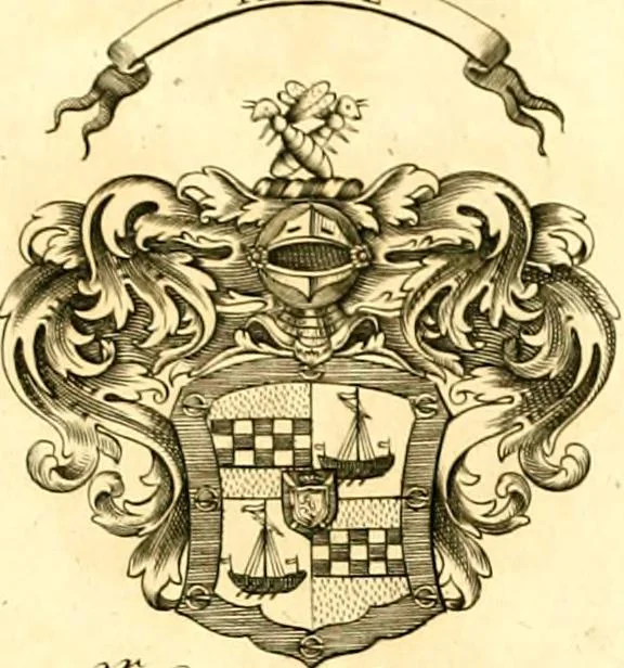 An illustration from A system of heraldry : speculative and practical : with the true art of blazon, according to the most approved heralds in Europe : illustrated with suitable examples of armorial figures, and achievements of the most considerable surnames and families in Scotland, &c. : together with historical and genealogical memorials relative thereto, 1804, leaf 702