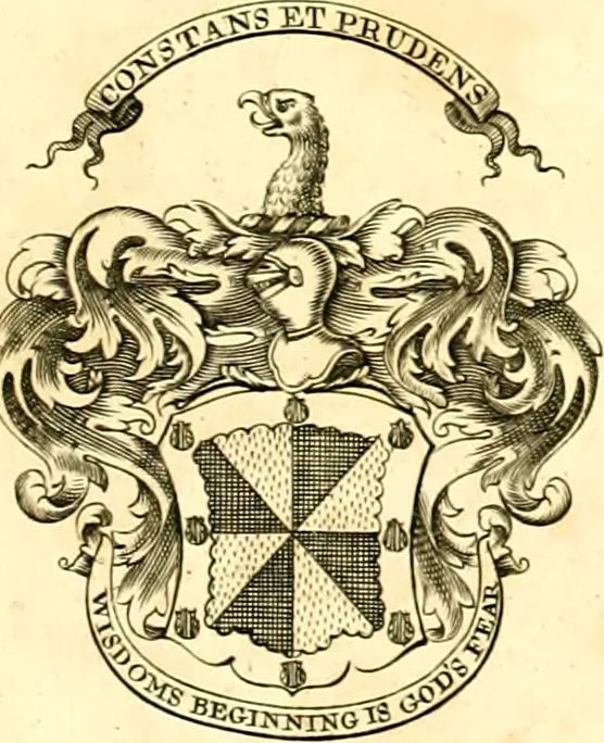 An illustration from A system of heraldry : speculative and practical : with the true art of blazon, according to the most approved heralds in Europe : illustrated with suitable examples of armorial figures, and achievements of the most considerable surnames and families in Scotland, &c. : together with historical and genealogical memorials relative thereto, 1804, leaf 702