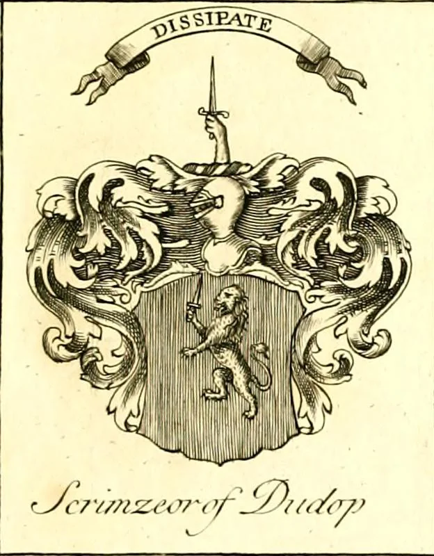 An illustration from A system of heraldry : speculative and practical : with the true art of blazon, according to the most approved heralds in Europe : illustrated with suitable examples of armorial figures, and achievements of the most considerable surnames and families in Scotland, &c. : together with historical and genealogical memorials relative thereto, 1804, leaf 704