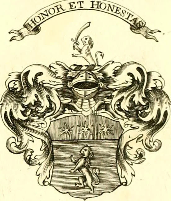 An illustration from A system of heraldry : speculative and practical : with the true art of blazon, according to the most approved heralds in Europe : illustrated with suitable examples of armorial figures, and achievements of the most considerable surnames and families in Scotland, &c. : together with historical and genealogical memorials relative thereto, 1804, leaf 704