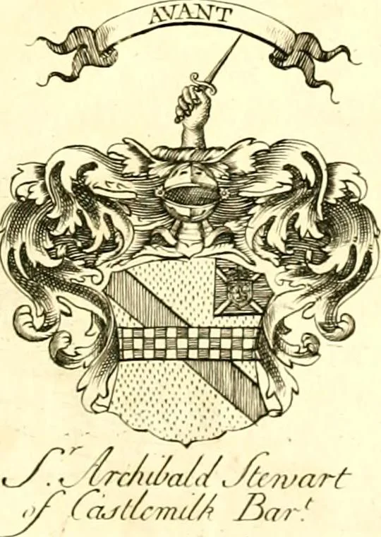 An illustration from A system of heraldry : speculative and practical : with the true art of blazon, according to the most approved heralds in Europe : illustrated with suitable examples of armorial figures, and achievements of the most considerable surnames and families in Scotland, &c. : together with historical and genealogical memorials relative thereto, 1804, leaf 704