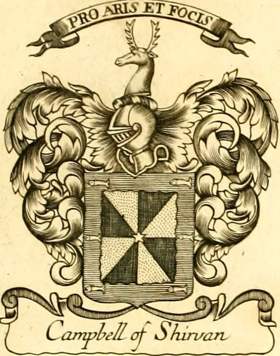 An illustration from A system of heraldry : speculative and practical : with the true art of blazon, according to the most approved heralds in Europe : illustrated with suitable examples of armorial figures, and achievements of the most considerable surnames and families in Scotland, &c. : together with historical and genealogical memorials relative thereto, 1804, leaf 708