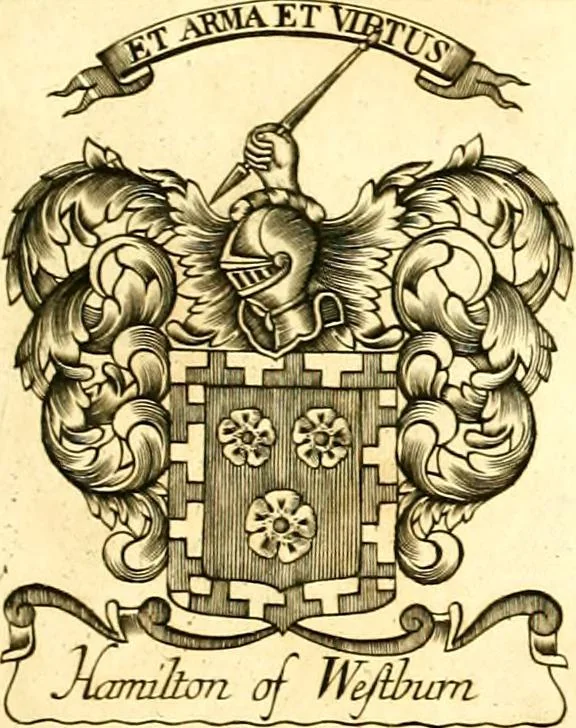 An illustration from A system of heraldry : speculative and practical : with the true art of blazon, according to the most approved heralds in Europe : illustrated with suitable examples of armorial figures, and achievements of the most considerable surnames and families in Scotland, &c. : together with historical and genealogical memorials relative thereto, 1804, leaf 708