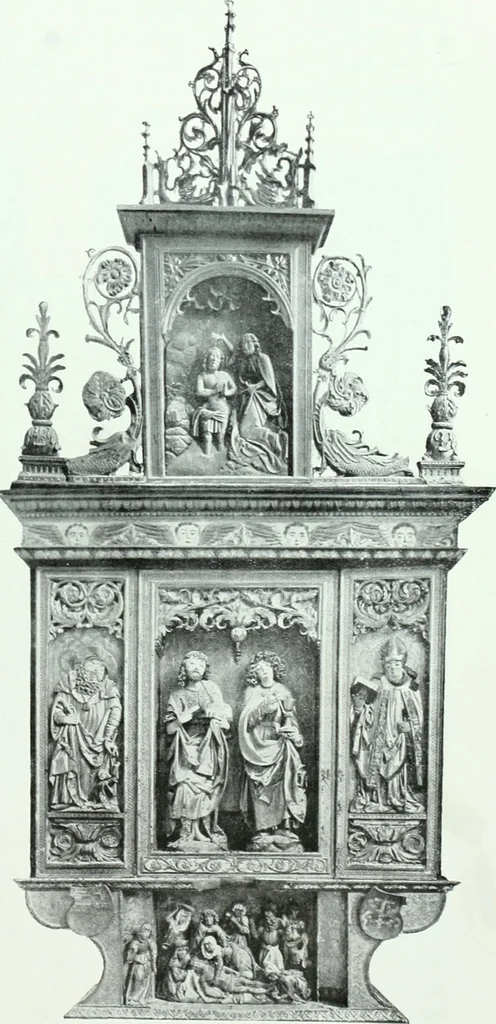 An illustration from Szepesvármegye müvészeti emlékei. A Müemlékek Országos Bizottsága támogatásával kiadja a Szepesvármegyei Történelmi Társulat; szerk. Vajdovszky János, 1905, leaf 246