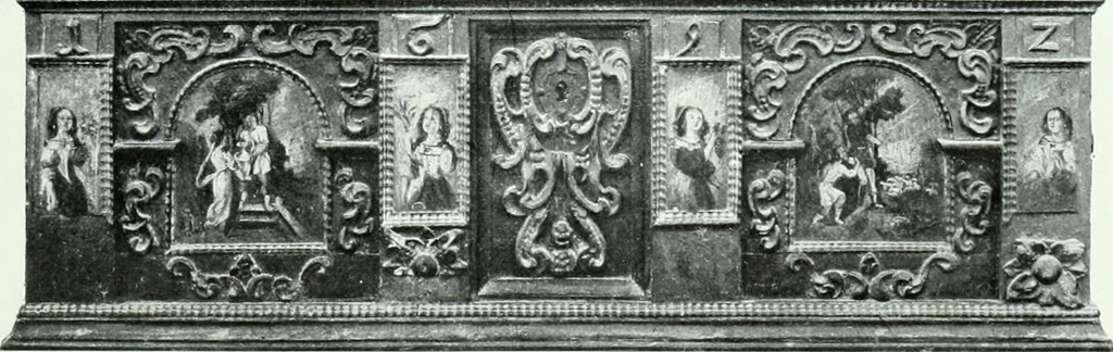 An illustration from Szepesvármegye müvészeti emlékei. A Müemlékek Országos Bizottsága támogatásával kiadja a Szepesvármegyei Történelmi Társulat; szerk. Vajdovszky János, 1905, leaf 344