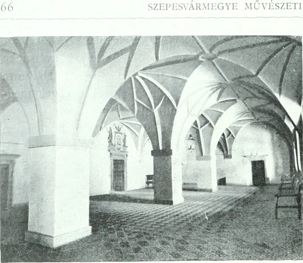 An illustration from Szepesvármegye müvészeti emlékei. A Müemlékek Országos Bizottsága támogatásával kiadja a Szepesvármegyei Történelmi Társulat; szerk. Vajdovszky János, 1905, leaf 83
