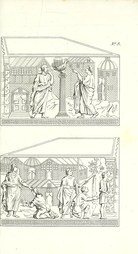 An illustration from Tableau des catacombes de Rome, ou l'on donne la description de ces cimetières sacrés, avec l'indication des principaux monuments d'antiquité chrétienne, en peinture et en sculpture, et celle des autres objets qu'on en a retirés, 1853, leaf 337