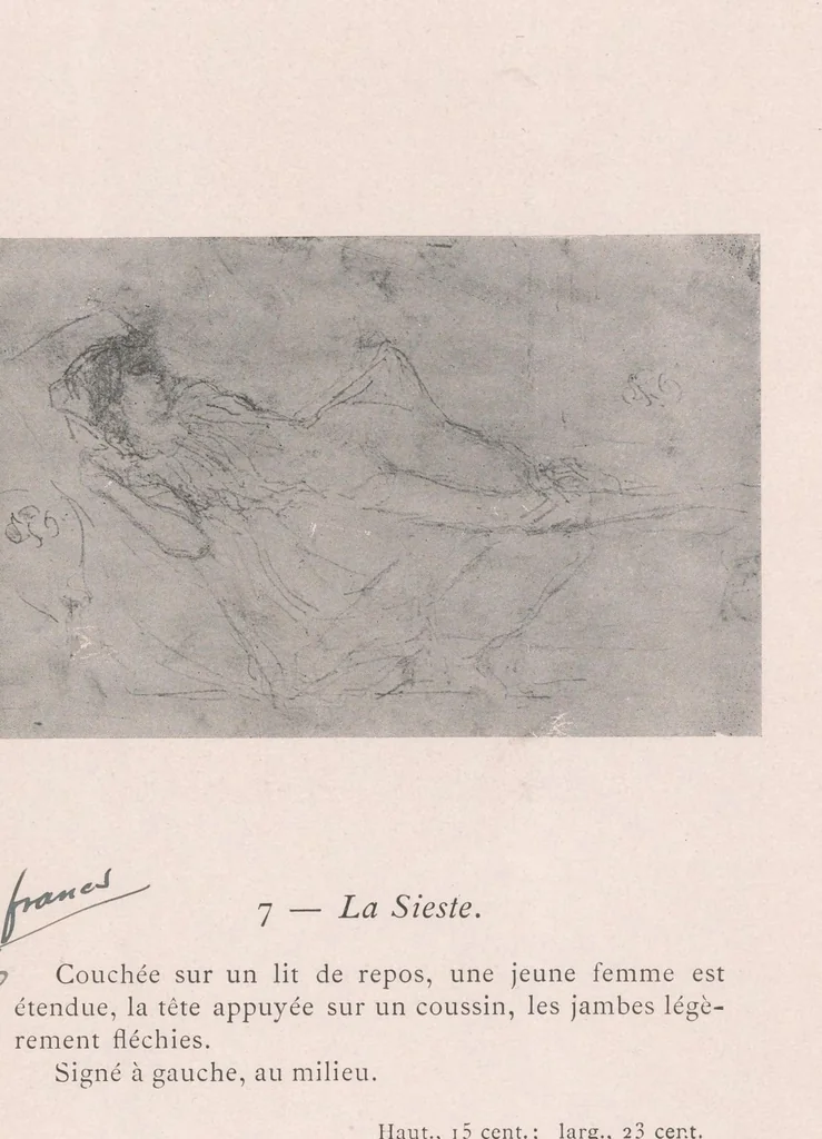 An illustration from Tableau, pastels, dessins, pointes sèches par J. MacNeill Whistler [catalogue de vente], 1903, leaf 19