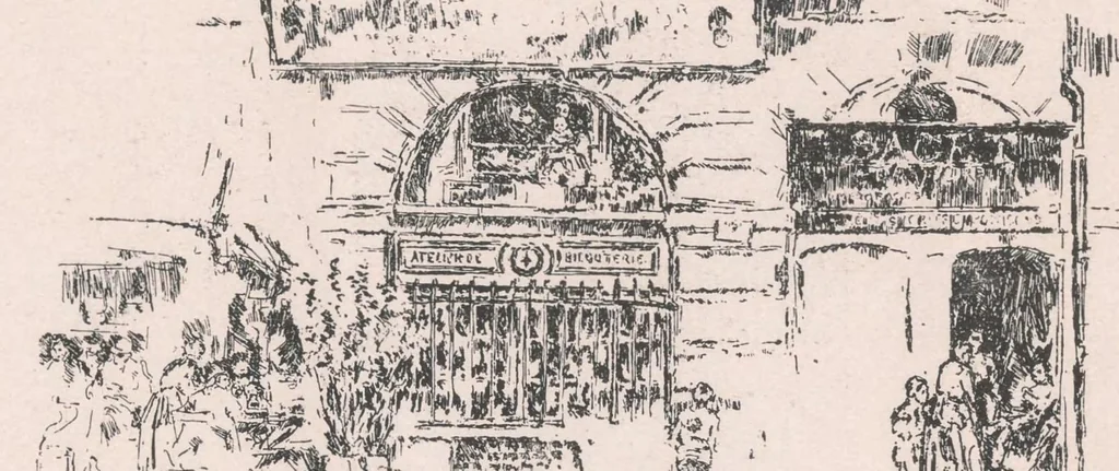 An illustration from Tableau, pastels, dessins, pointes sèches par J. MacNeill Whistler [catalogue de vente], 1903, leaf 24