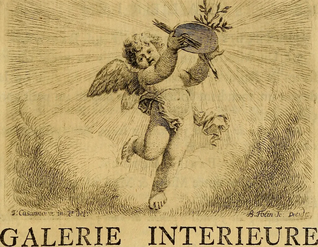 An illustration from Catalogue des tableaux de la Galerie électorale à Dresde, 1765, leaf 178