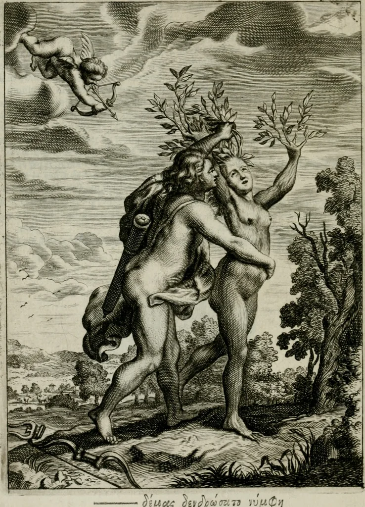 An illustration from Tableaux du temple des muses : tirez du cabinet de feu Mr. Favereau, conseiller du roy en sa Cour des Aydes, & gravez en tailles-douces par les meilleurs maistres de son temps, pour representer les vertus & les vices, sur les plus illustres fables de l'antiquité : avec les descriptions, remarques & annotations, 1676, leaf 147