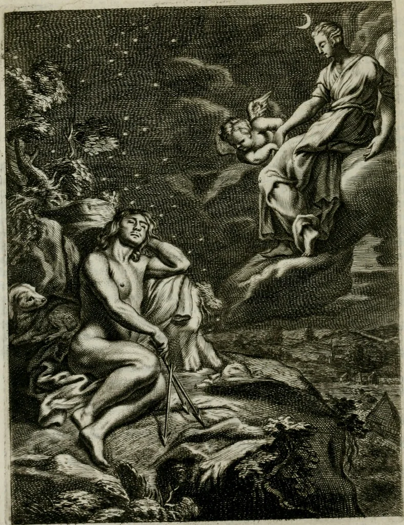 An illustration from Tableaux du temple des muses : tirez du cabinet de feu Mr. Favereau, conseiller du roy en sa Cour des Aydes, & gravez en tailles-douces par les meilleurs maistres de son temps, pour representer les vertus & les vices, sur les plus illustres fables de l'antiquité : avec les descriptions, remarques & annotations, 1676, leaf 167
