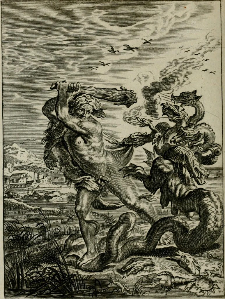 An illustration from Tableaux du temple des muses : tirez du cabinet de feu Mr. Favereau, conseiller du roy en sa Cour des Aydes, & gravez en tailles-douces par les meilleurs maistres de son temps, pour representer les vertus & les vices, sur les plus illustres fables de l'antiquité : avec les descriptions, remarques & annotations, 1676, leaf 247
