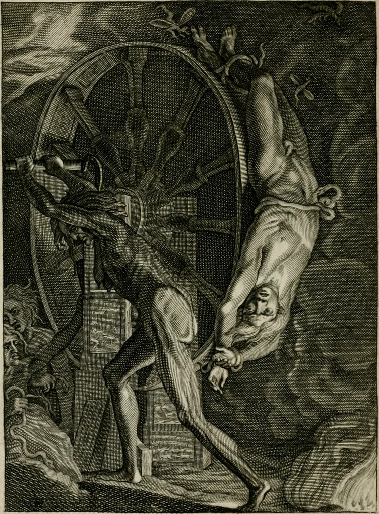 An illustration from Tableaux du temple des muses : tirez du cabinet de feu Mr. Favereau, conseiller du roy en sa Cour des Aydes, & gravez en tailles-douces par les meilleurs maistres de son temps, pour representer les vertus & les vices, sur les plus illustres fables de l'antiquité : avec les descriptions, remarques & annotations, 1676, leaf 567