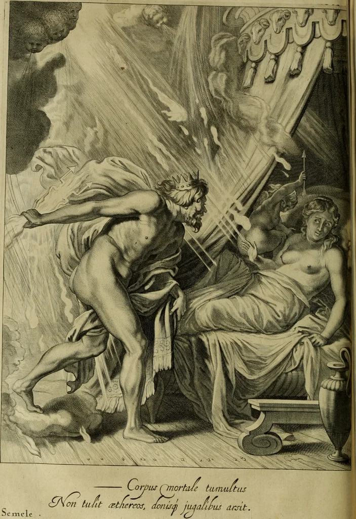 An illustration from Tableaux du temple des muses : tirez du cabinet de feu Mr. Favereau, conseiller du roy en sa cour des Aydes & grauez en tailles-douces par les meilleurs maistr s de son temps pour representer les vertus & les vices sur les plus illustres fables de l'antiquité, 1655, leaf 143