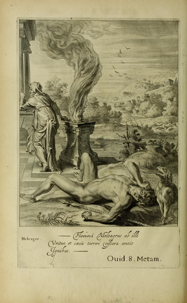 An illustration from Tableaux du temple des muses : tirez du cabinet de feu Mr. Favereau, conseiller du roy en sa cour des Aydes & grauez en tailles-douces par les meilleurs maistr s de son temps pour representer les vertus & les vices sur les plus illustres fables de l'antiquité, 1655, leaf 233