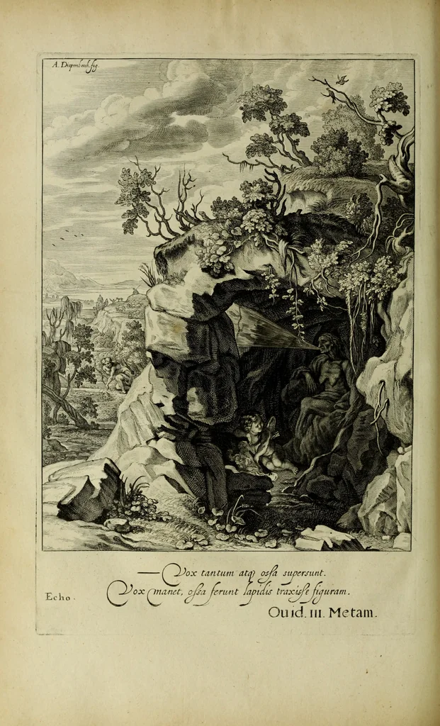 An illustration from Tableaux du temple des muses : tirez du cabinet de feu Mr. Favereau, conseiller du roy en sa cour des Aydes & grauez en tailles-douces par les meilleurs maistr s de son temps pour representer les vertus & les vices sur les plus illustres fables de l'antiquité, 1655, leaf 393