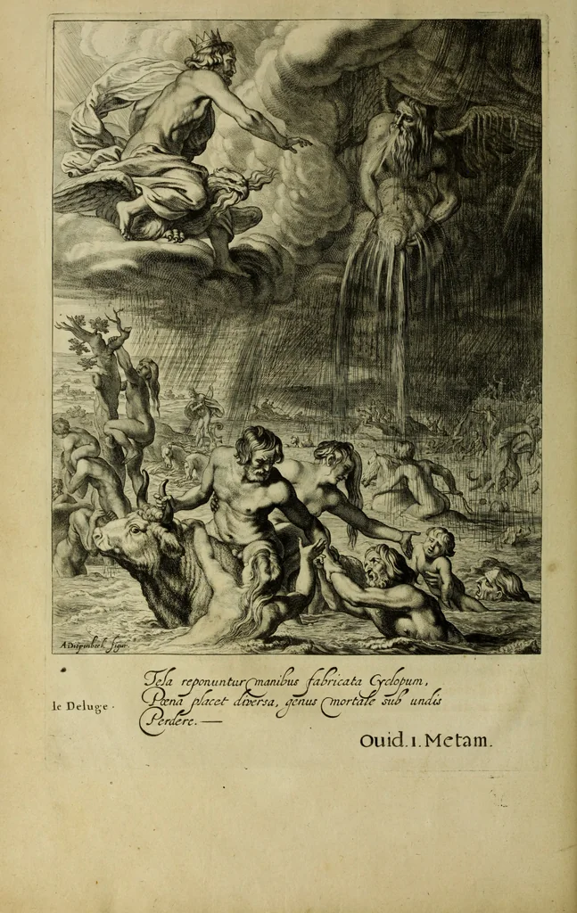 An illustration from Tableaux du temple des muses : tirez du cabinet de feu Mr. Favereau, conseiller du roy en sa cour des Aydes & grauez en tailles-douces par les meilleurs maistr s de son temps pour representer les vertus & les vices sur les plus illustres fables de l'antiquité, 1655, leaf 53