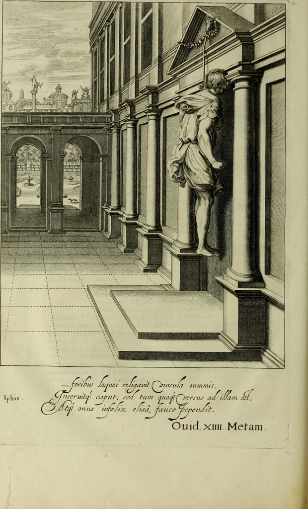 An illustration from Tableaux du temple des muses : tirez du cabinet de feu Mr. Favereau, conseiller du roy en sa cour des Aydes & grauez en tailles-douces par les meilleurs maistr s de son temps pour representer les vertus & les vices sur les plus illustres fables de l'antiquité, 1655, leaf 533