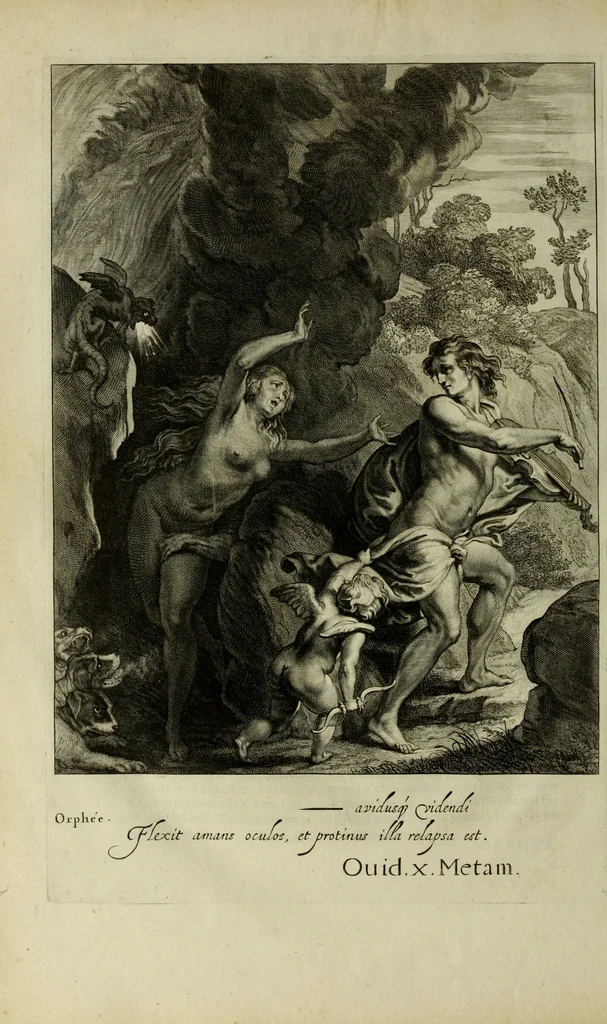An illustration from Tableaux du temple des muses : tirez du cabinet de feu Mr. Favereau, conseiller du roy en sa cour des Aydes & grauez en tailles-douces par les meilleurs maistr s de son temps pour representer les vertus & les vices sur les plus illustres fables de l'antiquité, 1655, leaf 543